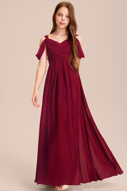 Robe Demoiselle D'Honneur Flottante Cerise - gallery 2