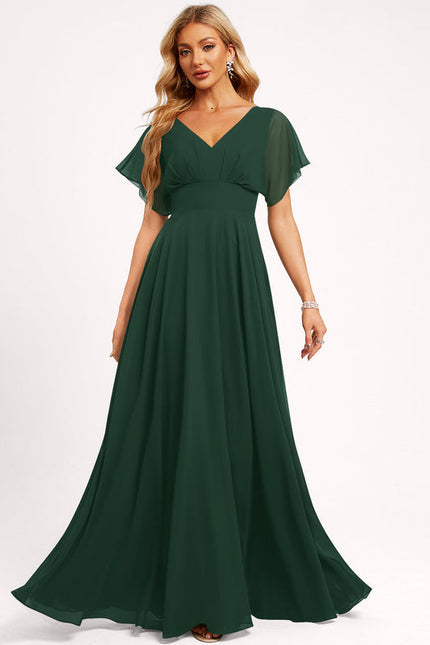 Robe Demoiselle D'Honneur Mousseline Beige - gallery 2