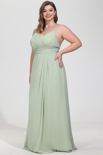 Robe Demoiselle D'Honneur À Volants Rose Pâle - gallery 7