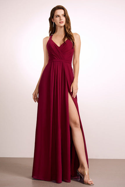 Robe Demoiselle D'Honneur Mousseline Beige - gallery 1