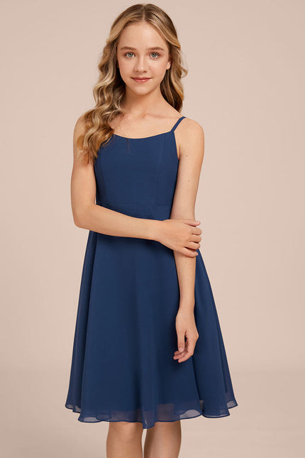 Robe Demoiselle D'Honneur Bleu Nuit Fluide - gallery 5