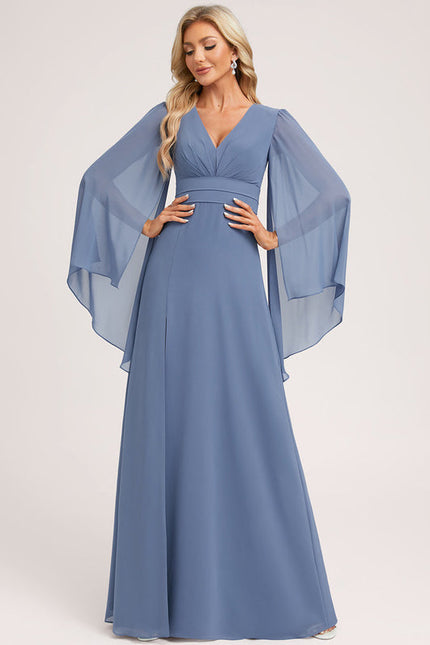 Robe Demoiselle D'Honneur Mousseline Beige - gallery 2