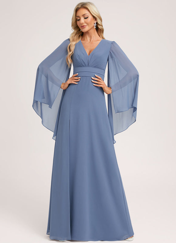 Robe Demoiselle D'Honneur Mousseline Beige - gallery 2