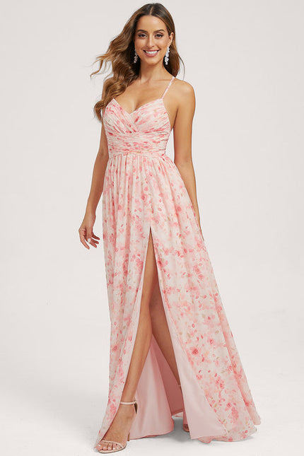 Robe Demoiselle D'Honneur Mousseline Beige - gallery 3