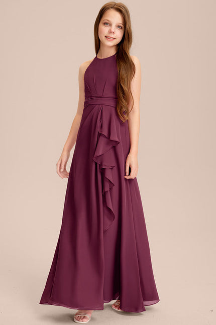 Robe Demoiselle D'Honneur Flottante Prune - gallery 6