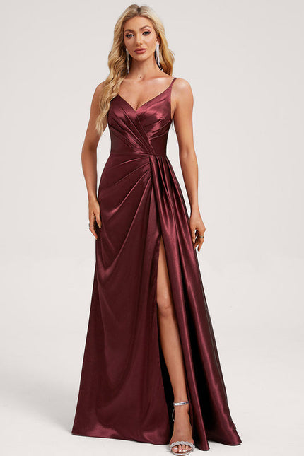 Robe Demoiselle D'Honneur Satin Vert Émeraude