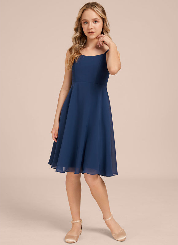 Robe Demoiselle D'Honneur Bleu Nuit Fluide - gallery 4