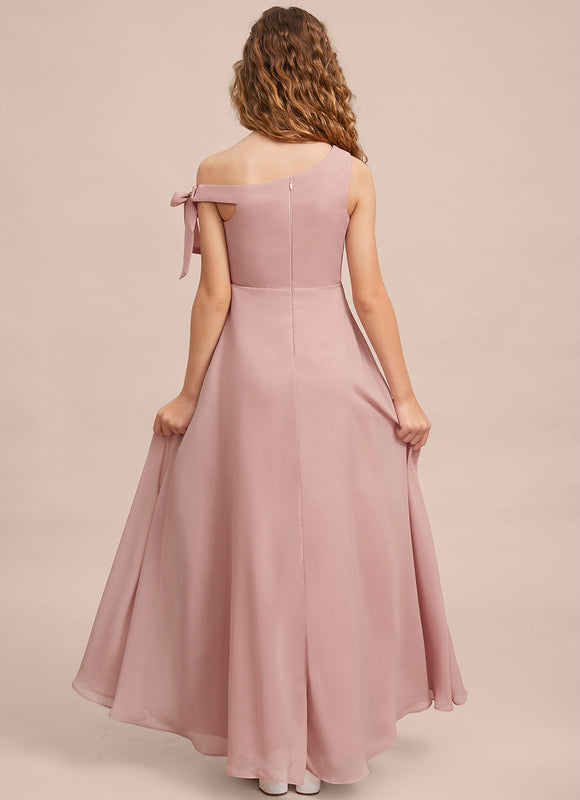 Robe Demoiselle D'Honneur Unicolore Élégante - gallery 6