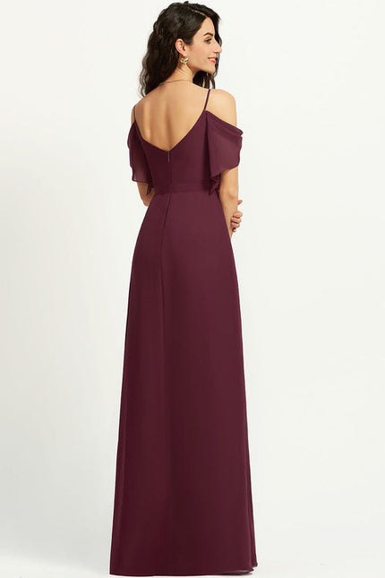 Robe Demoiselle D'Honneur À Volants Rose Pâle - gallery 4