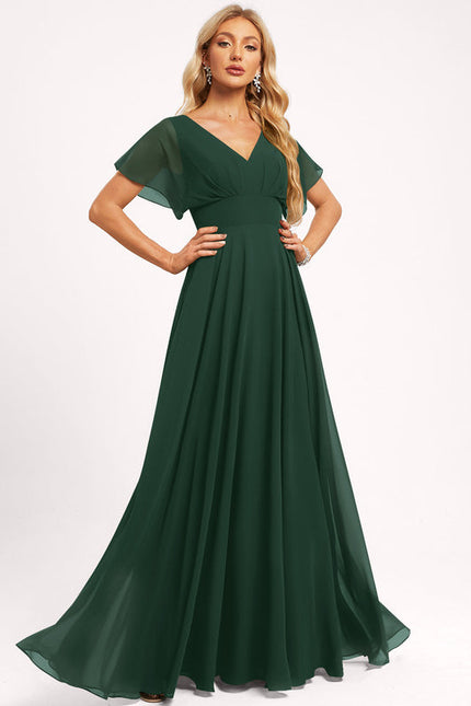 Robe Demoiselle D'Honneur Mousseline Beige - gallery 3