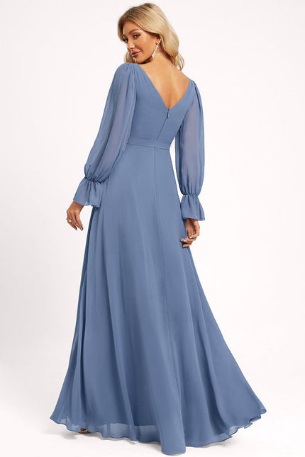 Robe Demoiselle D'Honneur À Volants Rose Pâle - gallery 1