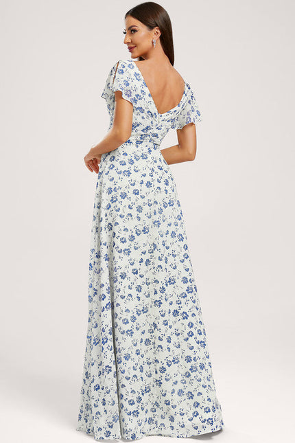 Robe Demoiselle D'Honneur À Volants Rose Pâle - gallery 4