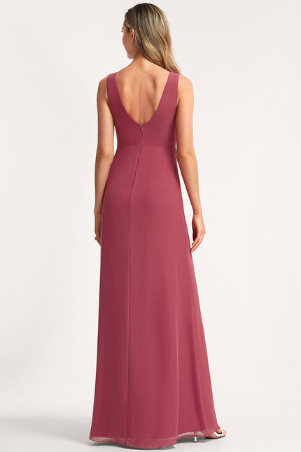 Robe Demoiselle D'Honneur Mousseline Beige - gallery 3