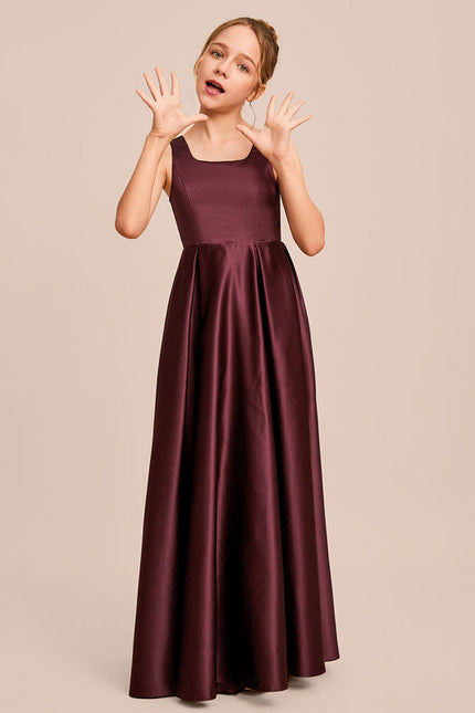 Robe Demoiselle D'Honneur Satinée Ciel - gallery 5