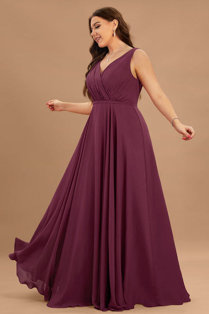 Robe Demoiselle D'Honneur Élégante Bordeaux - gallery 6