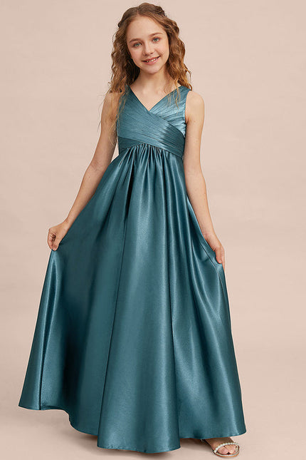 Robe Demoiselle D'Honneur Satin Émeraude Chic - gallery 5