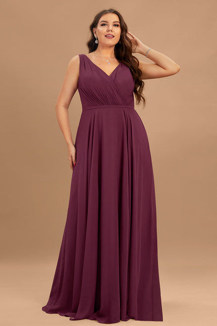 Robe Demoiselle D'Honneur Élégante Bordeaux - gallery 8