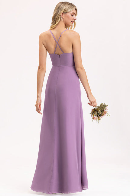 Robe Demoiselle D'Honneur À Volants Rose Pâle - gallery 7