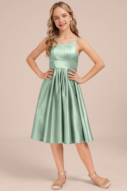 Robe Demoiselle D'Honneur Satin Vert Clair