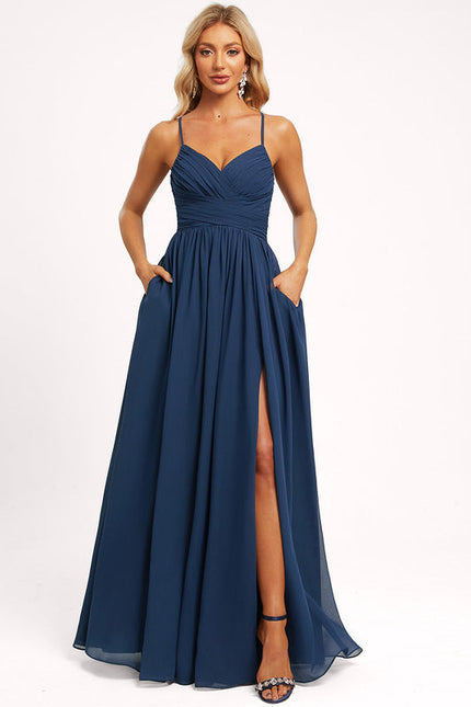 Robe Demoiselle D'Honneur Mousseline Beige - gallery 5