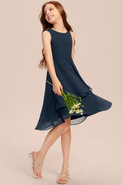 Robe Demoiselle D'Honneur Bleu Nuit Fluide - gallery 6