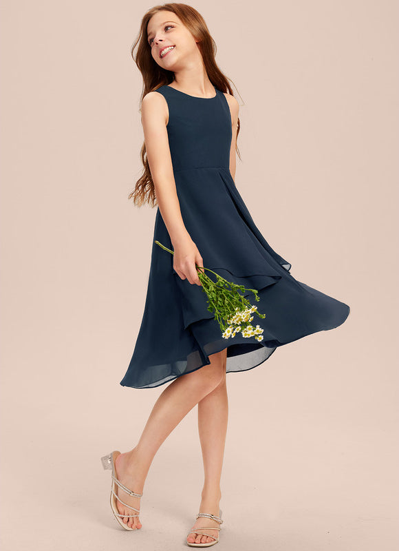 Robe Demoiselle D'Honneur Bleu Nuit Fluide - gallery 6