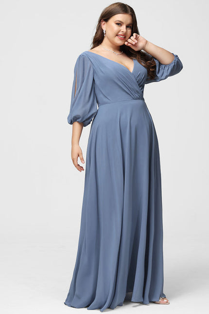 Robe Demoiselle D'Honneur À Volants Rose Pâle - gallery 9