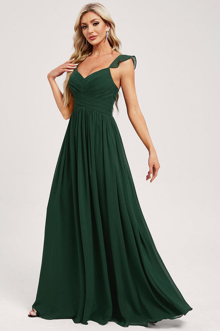 Robe Demoiselle D'Honneur À Volants Rose Pâle - gallery 1