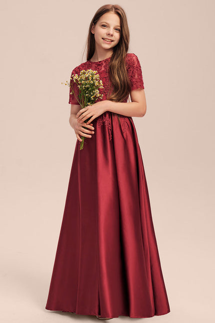 Robe Demoiselle D'Honneur Rouge Satiné