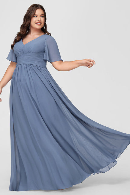 Robe Demoiselle D'Honneur À Volants Rose Pâle - gallery 4