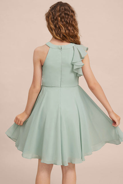Robe Demoiselle D'Honneur Flou Menthe - gallery 7