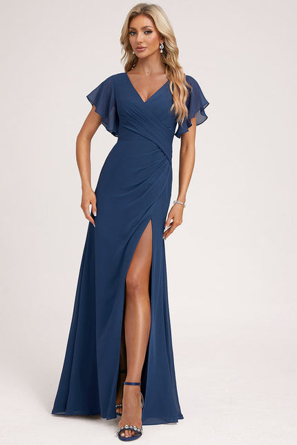 Robe Demoiselle D'Honneur À Volants Rose Pâle - gallery 3