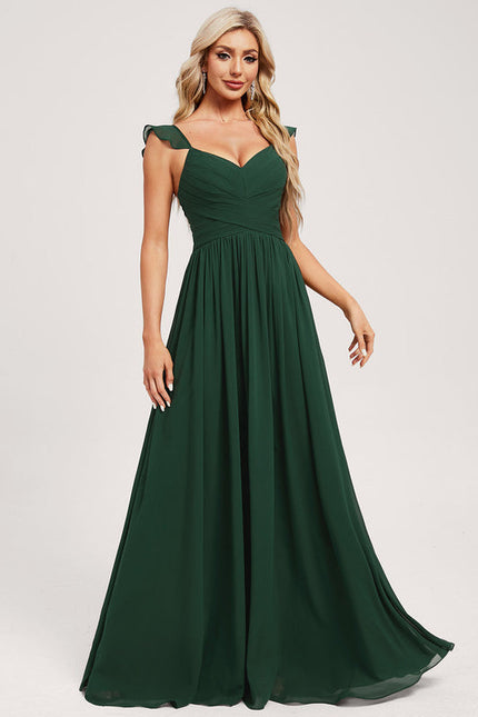 Robe Demoiselle D'Honneur À Volants Rose Pâle