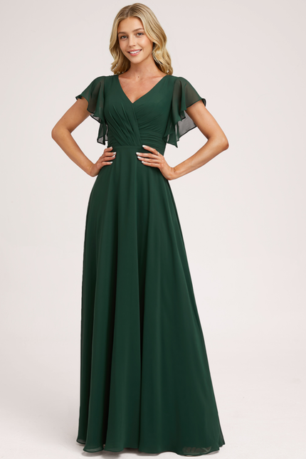 Robe Demoiselle D'Honneur À Volants Rose Pâle - gallery 1