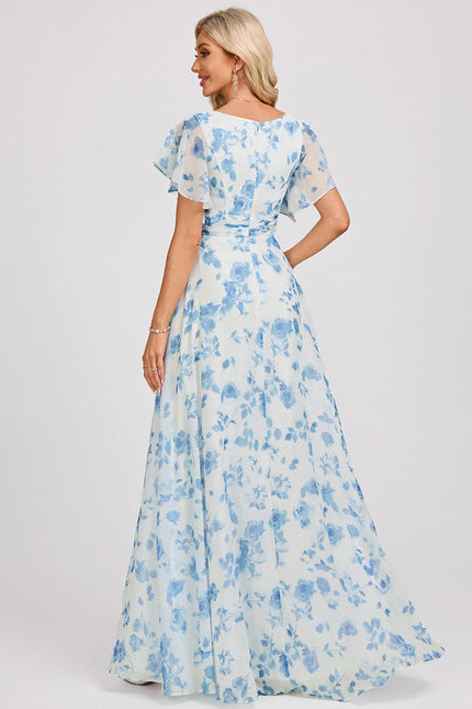 Robe Demoiselle D'Honneur À Volants Rose Pâle - gallery 5