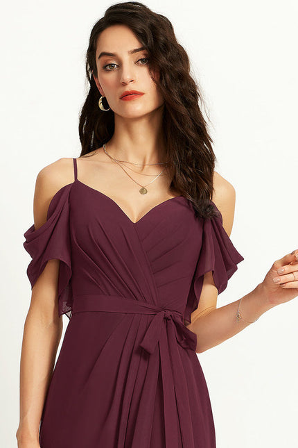 Robe Demoiselle D'Honneur À Volants Rose Pâle - gallery 2