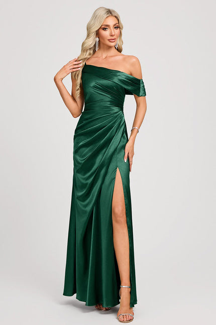 Robe Demoiselle D'Honneur Satin Vert - gallery 3