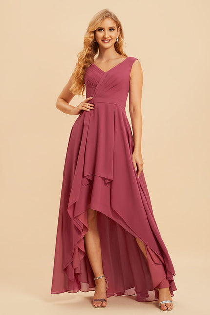 Robe Demoiselle D'Honneur Asymétrique Fluide - gallery 3