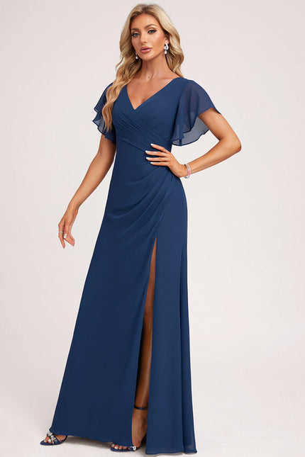 Robe Demoiselle D'Honneur À Volants Rose Pâle - gallery 2