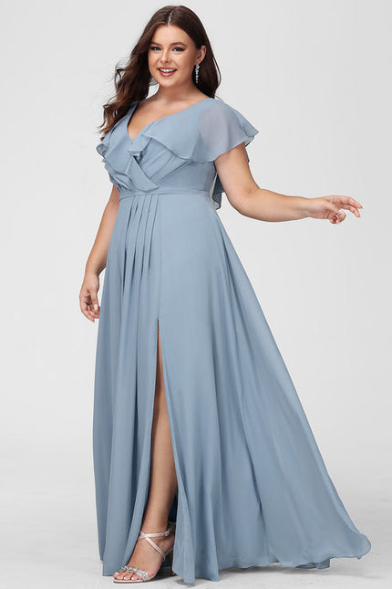 Robe Demoiselle D'Honneur Mousseline Beige - gallery 6