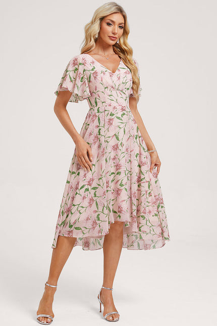 Robe Demoiselle D'Honneur Asymétrique Fluide - gallery 2