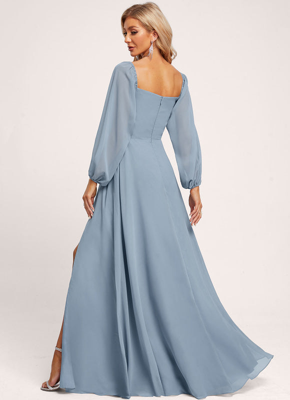 Robe Demoiselle D'Honneur Fluide Rose Doux - gallery 3