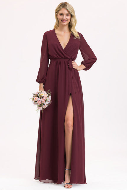 Robe Demoiselle D'Honneur Éclat Bordeaux