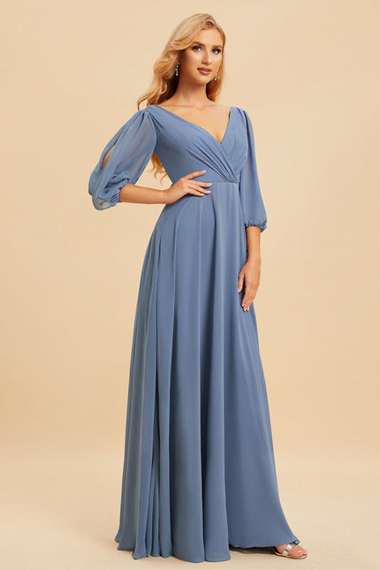 Robe Demoiselle D'Honneur À Volants Rose Pâle - gallery 2