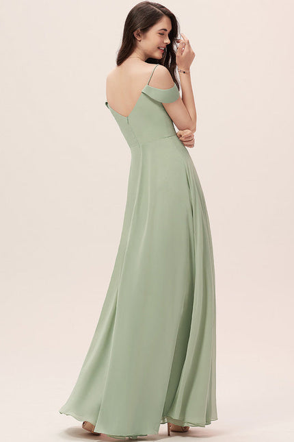 Robe Demoiselle D'Honneur Mousseline Beige - gallery 1