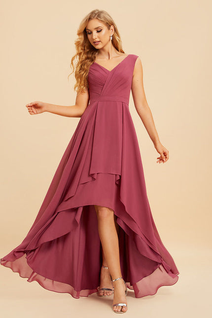 Robe Demoiselle D'Honneur Asymétrique Fluide