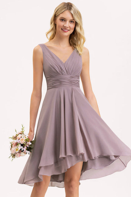 Robe Demoiselle D'Honneur Asymétrique Fluide