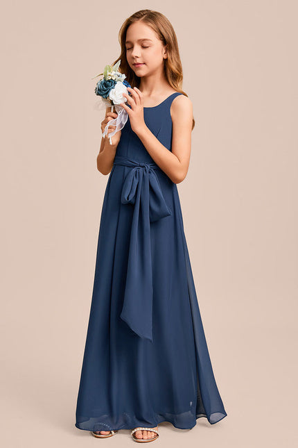 Robe Demoiselle D'Honneur Mousseline Ciel - gallery 5