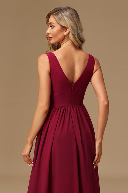 Robe Demoiselle D'Honneur Mousseline Beige - gallery 4