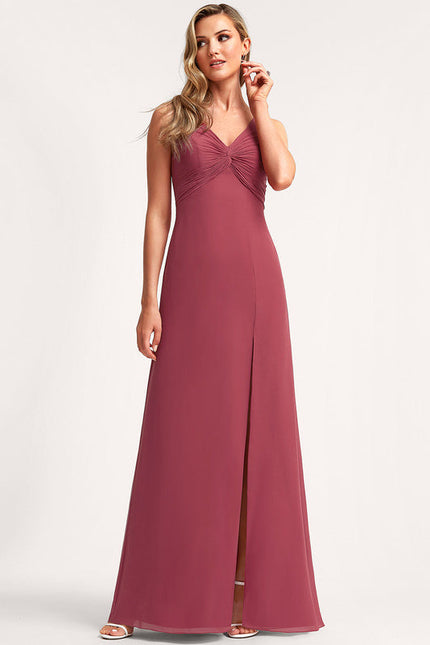 Robe Demoiselle D'Honneur Mousseline Beige